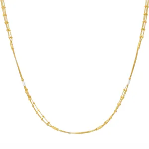 22K Multi-Tone Gold Beaded Chain (15 grams)