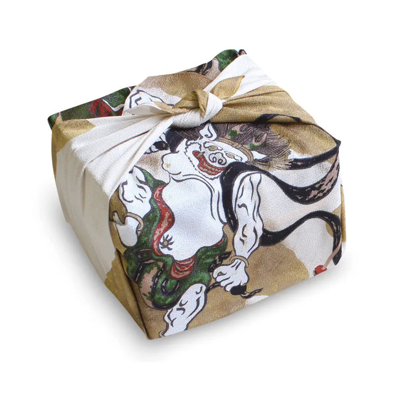 68 Fujin Raijin Rayon Chirimen | Auspicious Cloud Cream