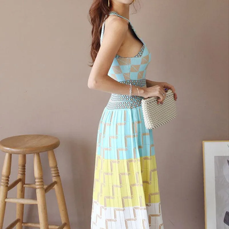 Big swing halter sleeveless dress