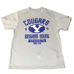 BYU Cougars Badger YOUTH Gray Short Sleeve Crew Neck Performance T-Shirt (M)