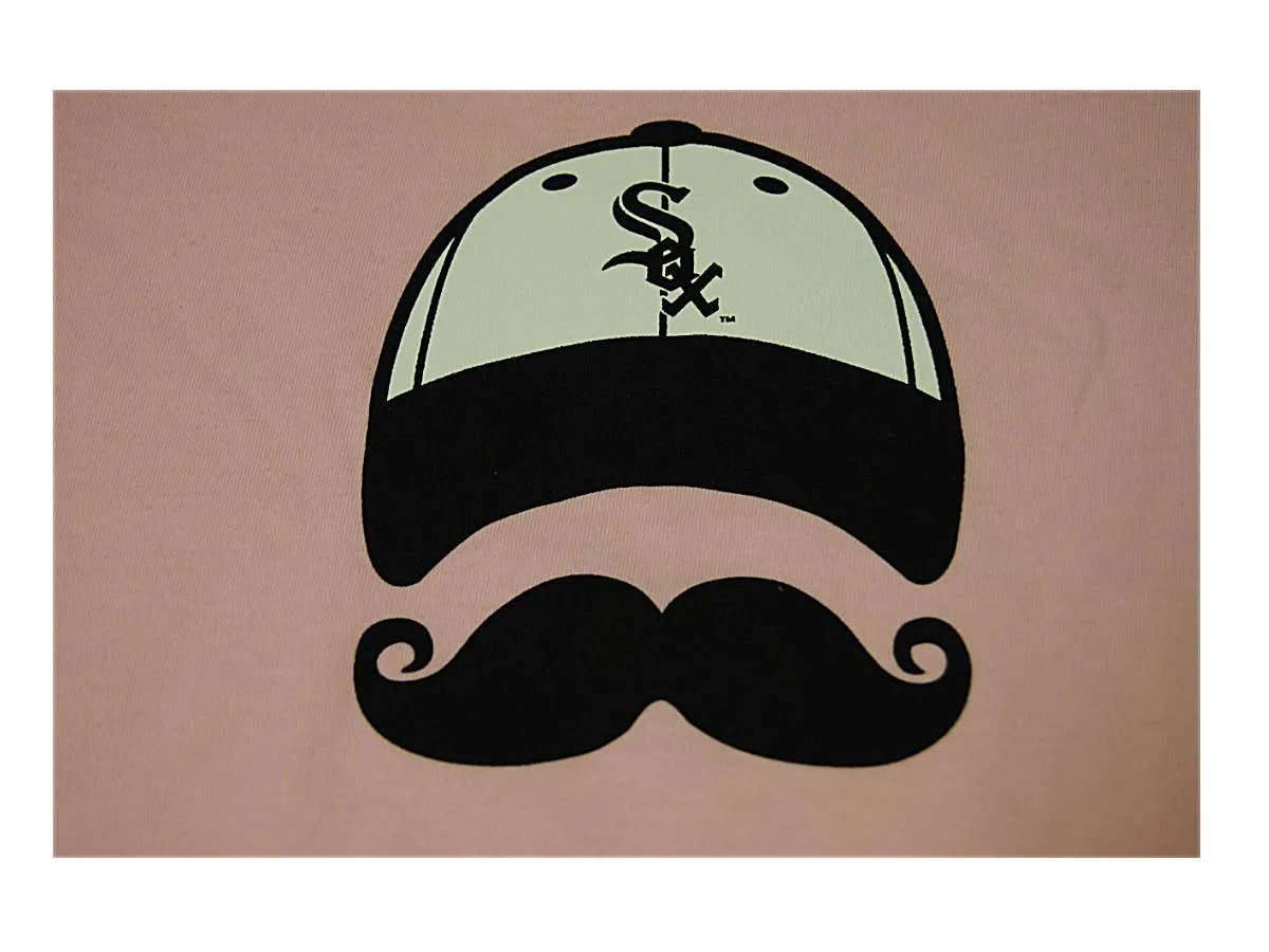 Chicago White Sox SAAG Toddler Girls Pink Mustache Short Sleeve T-Shirt