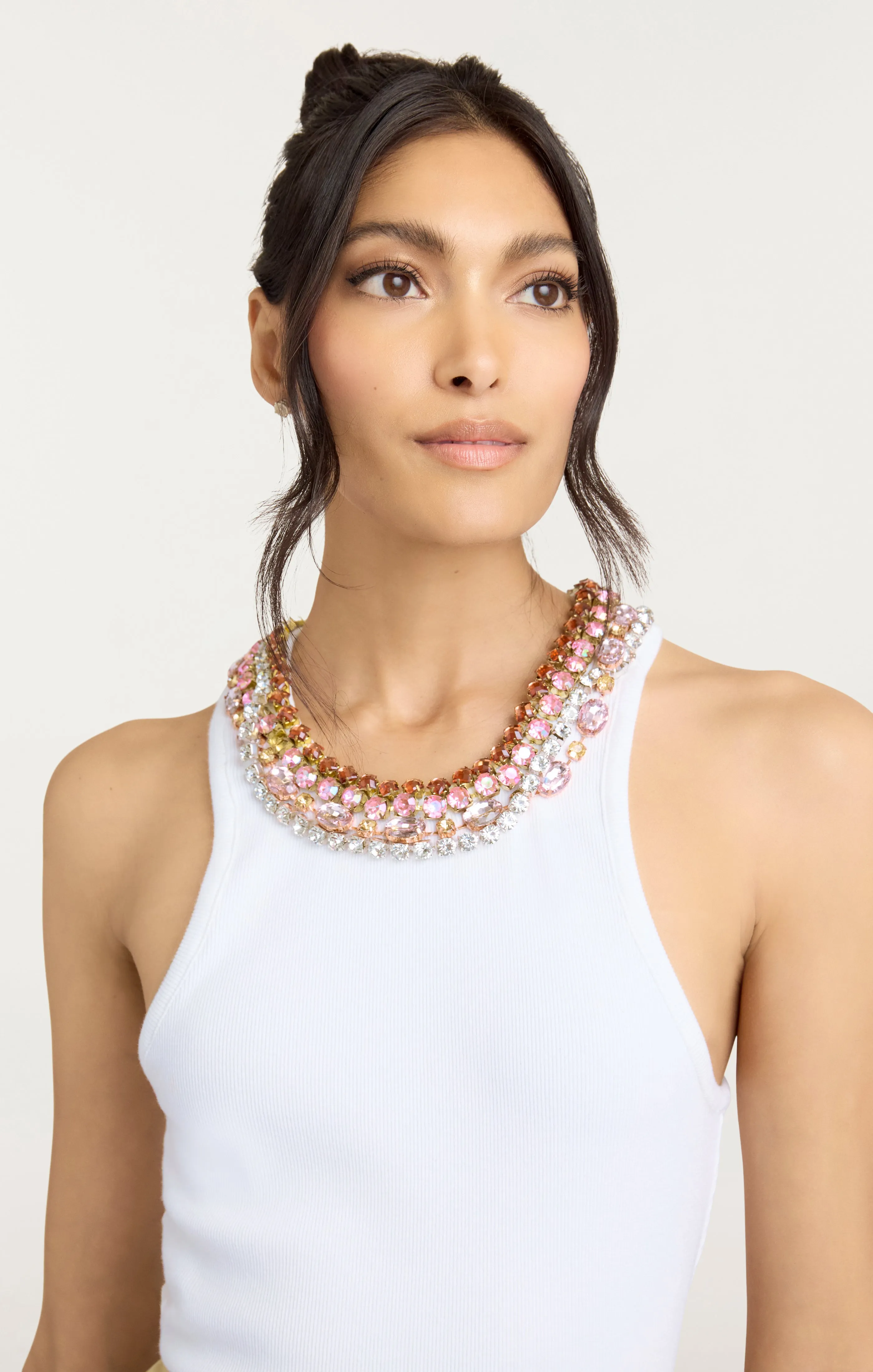 Chunky Rhinestone Necklace Lizzie Top