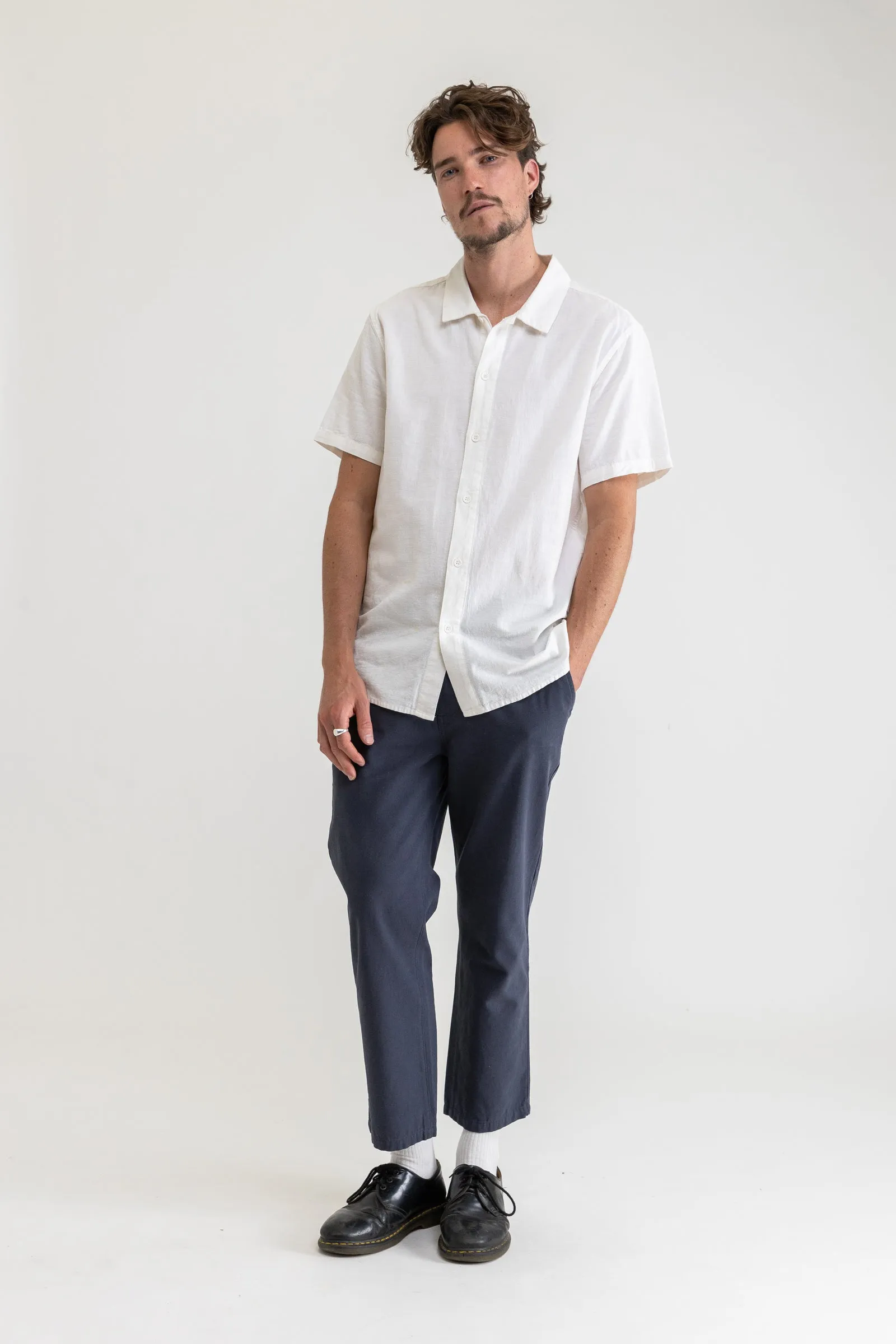 Classic Linen SS Shirt Vintage White