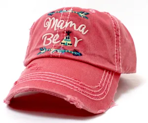 CORAL ROSE "Mama Bear" Embroidery Vintage Cap