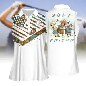 Golf Friends Grandmas Women Polo Shirt, Women Sleeveless Polo Shirt, Ladies Sleeveless Golf Shirt