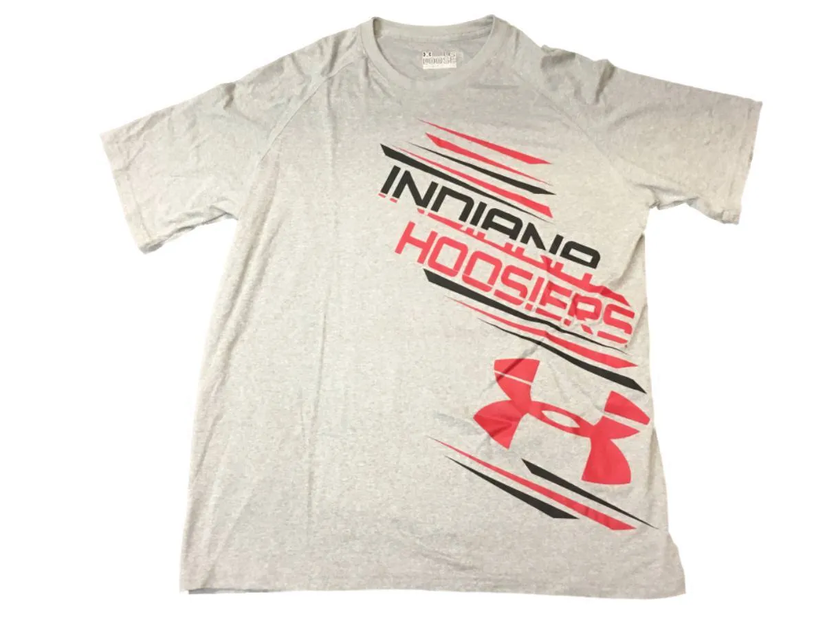 Indiana Hoosiers Under Armour Heatgear Gray Loose Fit SS Performance T-Shirt (L)