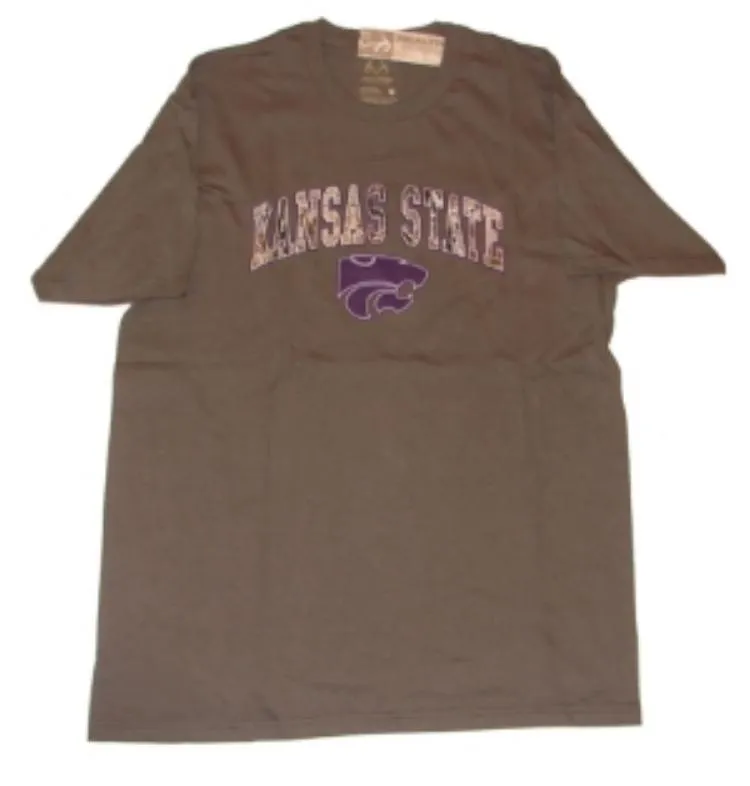 Kansas State Wildcats The Game RealTree Camo Outfitters Dark Gray T-Shirt (L)