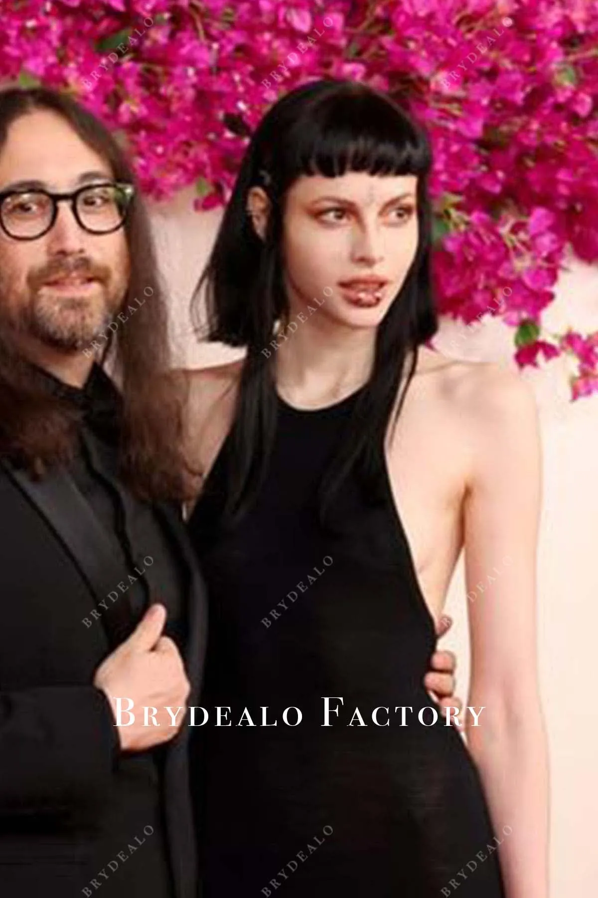 Kemp Muhl 2024 Oscars Black Sleeveless Dress