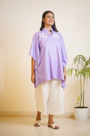 Lavender Rayon MandarinKurti - Flow