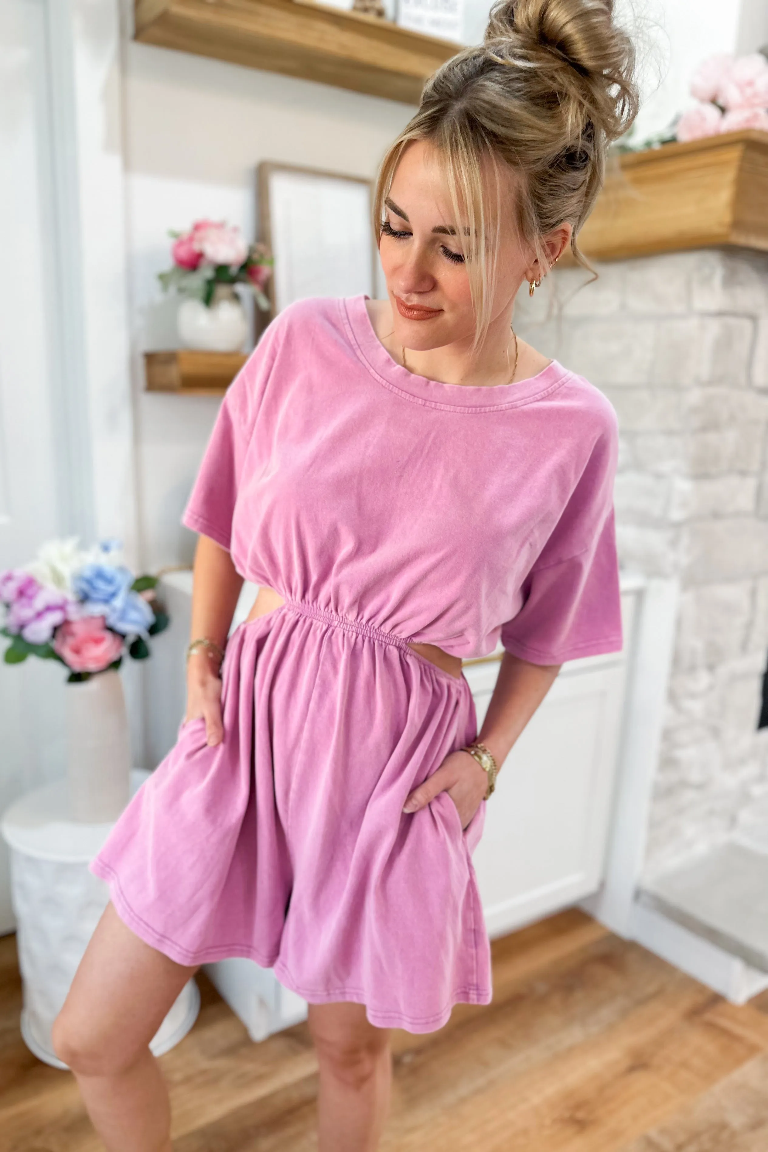 Lonnie Mineral Washed Super Soft Romper *FINAL SALE*