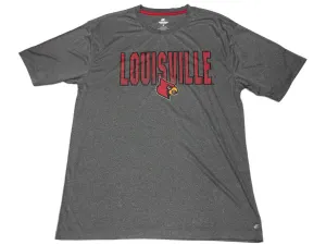 Louisville Cardinals Colosseum Gray Performance Short Sleeve Crew T-Shirt (L)