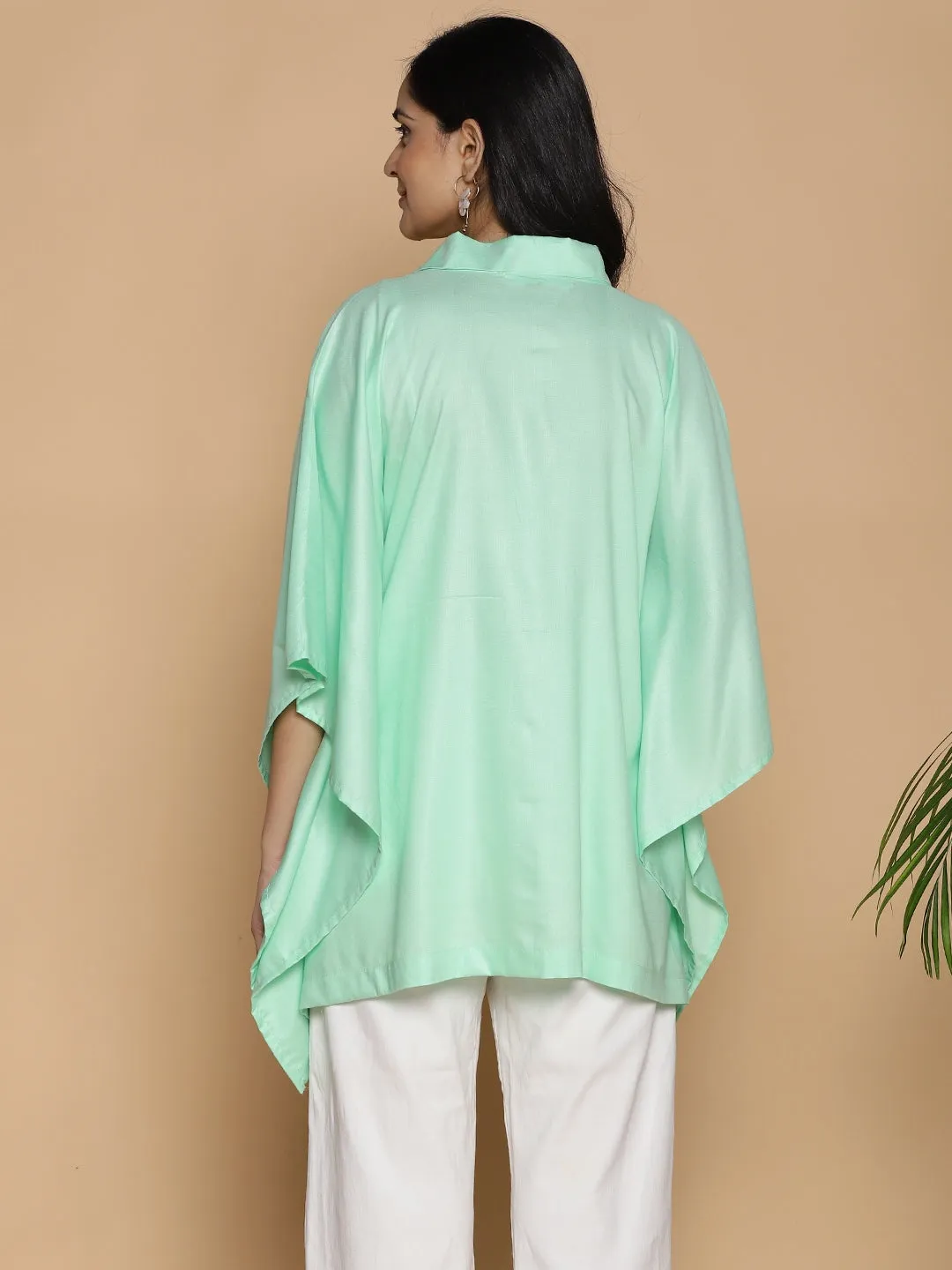 Mint Kaftan Top - Flowering