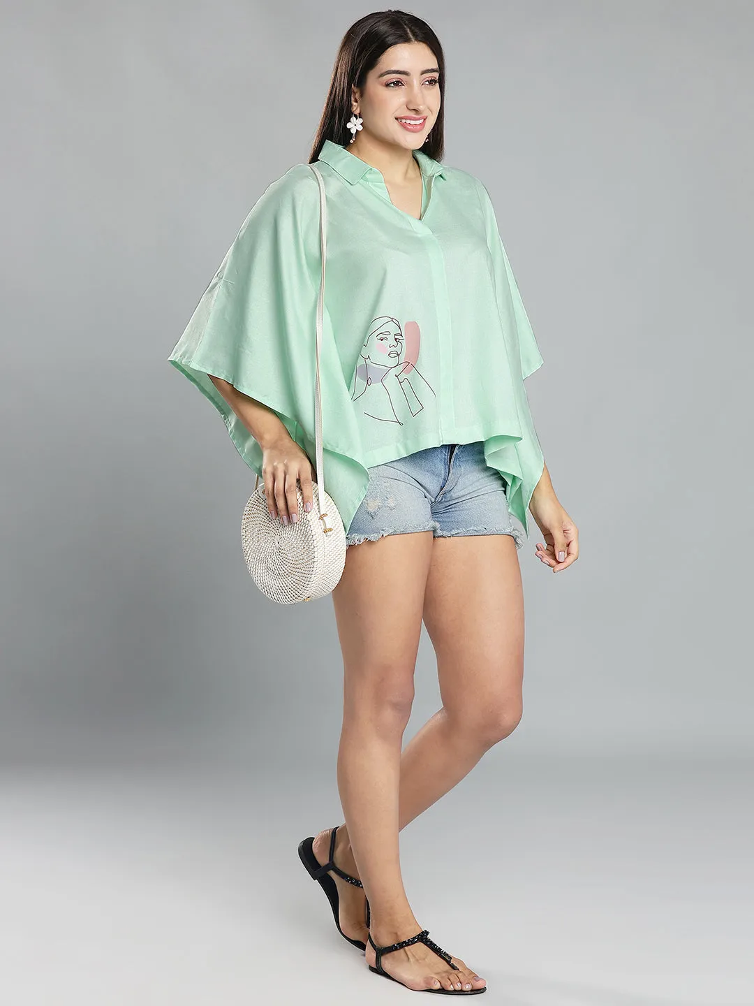 Mint Kaftan Top - WonderingWoman