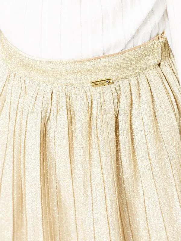 One Friday Gold Solid Skirt