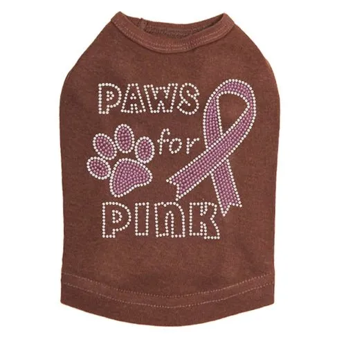 Paws for Pink Rhinestone Tanks - Many Colors