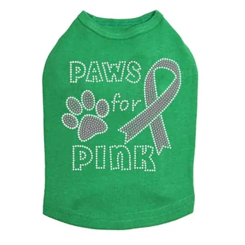 Paws for Pink Rhinestone Tanks - Many Colors