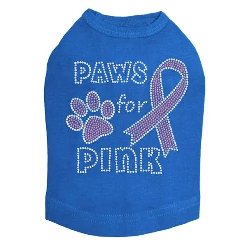 Paws for Pink Rhinestone Tanks - Many Colors