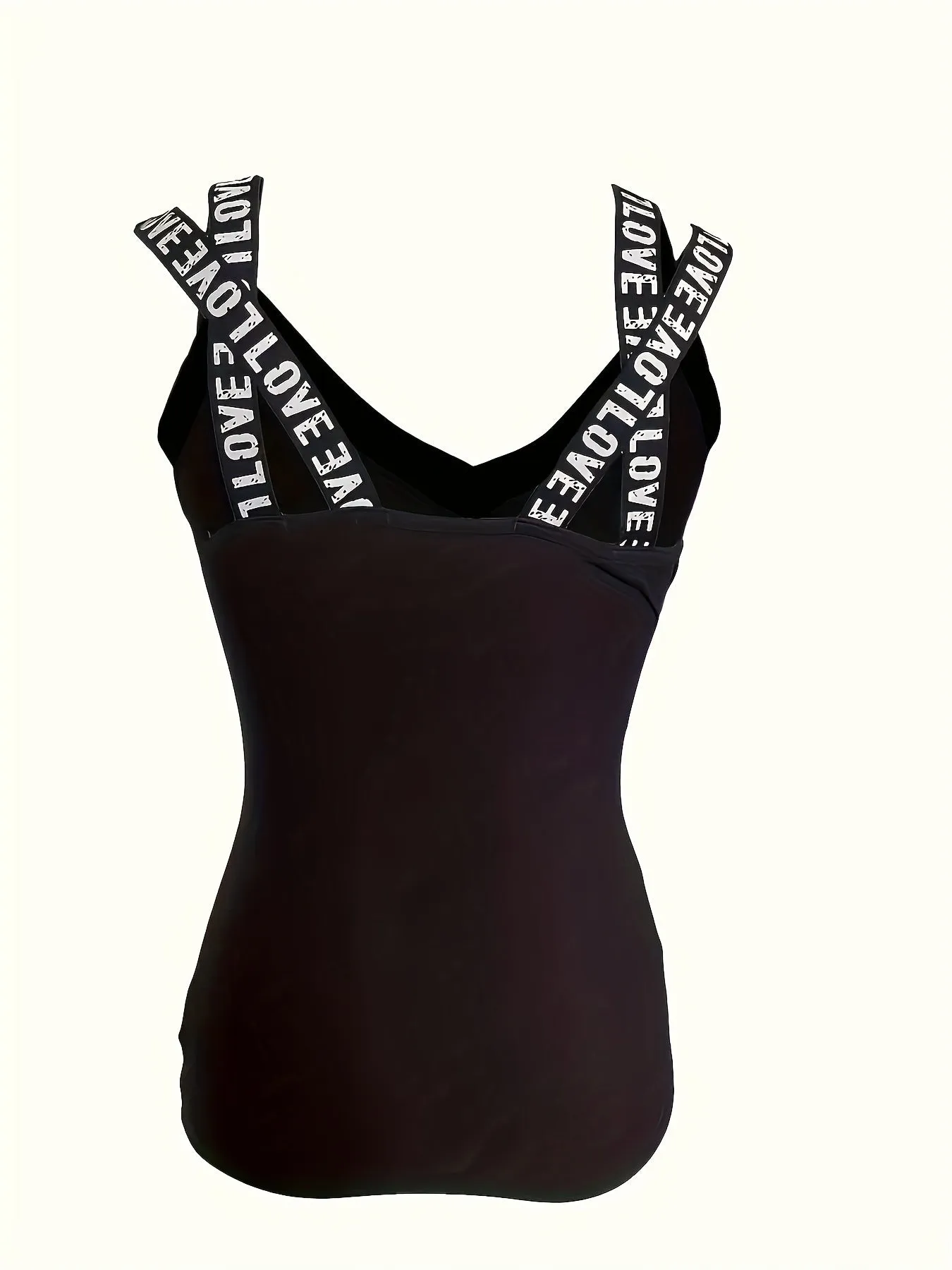 Skull Print Sleeveless Tank Womens Letter Tape Top