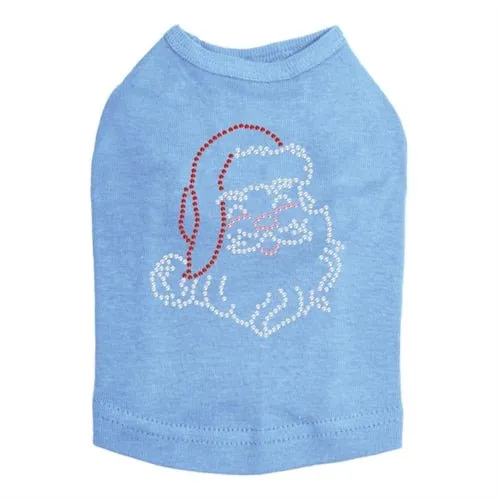 Small Santa Face Rhinestone Dog Tank - Many Colors