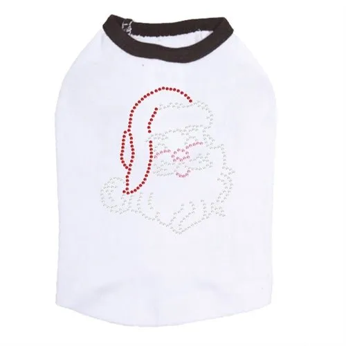 Small Santa Face Rhinestone Dog Tank - Many Colors