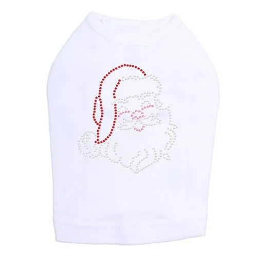 Small Santa Face Rhinestone Dog Tank - Many Colors