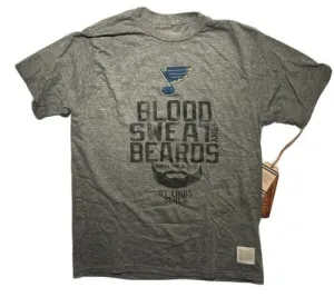 St. Louis Blues Retro Brand Gray Blood Sweat and Beards T-Shirt