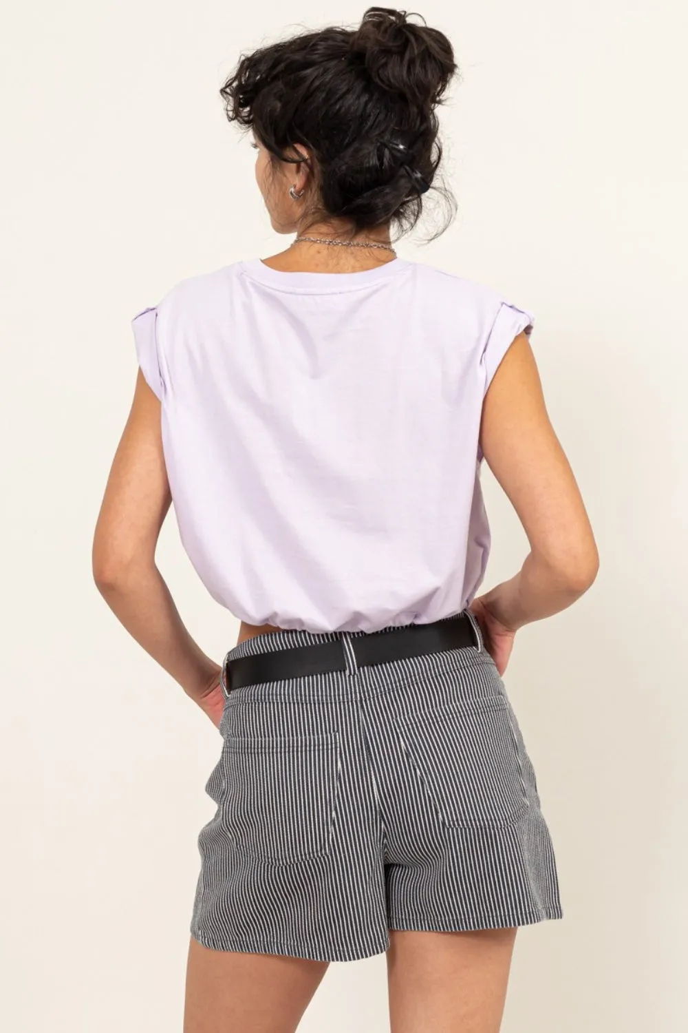 TEEK - Lavender Drawstring Hem Crop Top