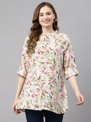 Women'S Multi Floral Rayon Top